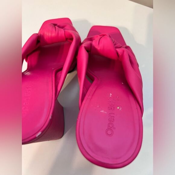 💞 Women’s fuchsia pink Kaia Knot Square Open Toe Platform Sandals heels 7- 7.5 - Picture 7 of 10